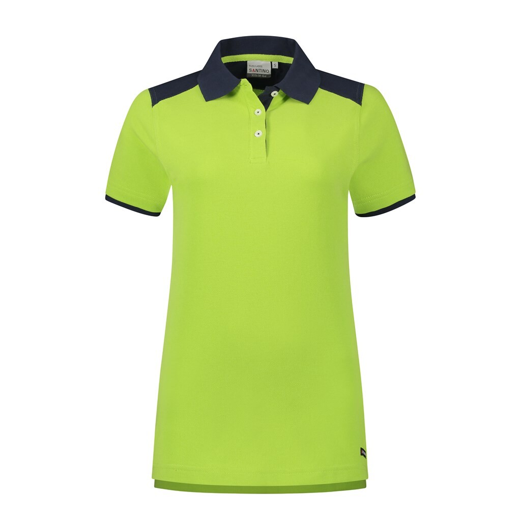 Santino Poloshirt Tivoli Ladies - Lime / Real Navy XL - 2 Color-Line