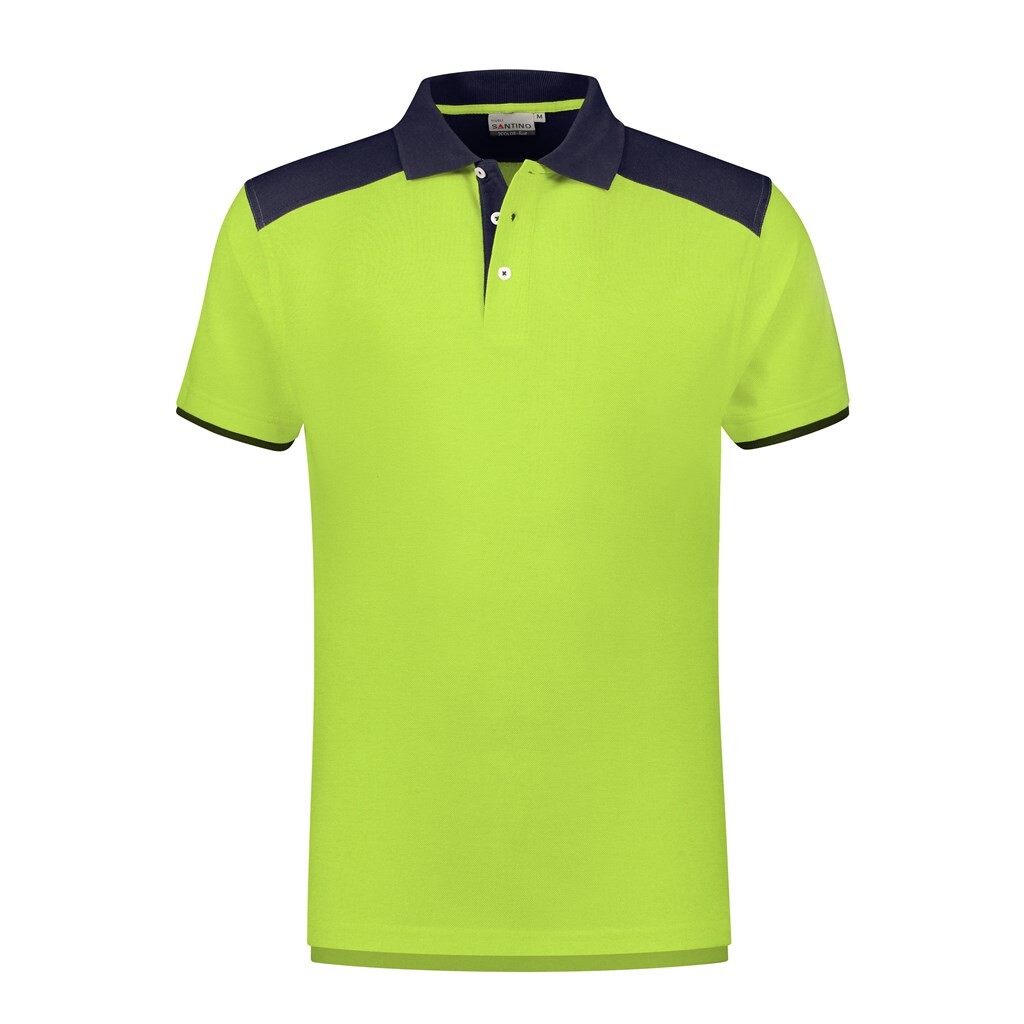 Santino Poloshirt Tivoli - Lime / Real Navy - 2 Color-Line
