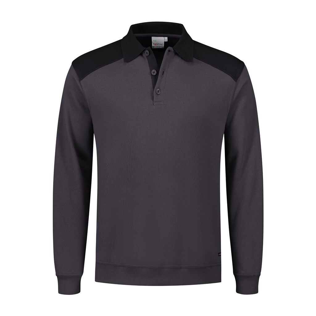 Santino Polosweater Tesla - Graphite / Black L - 2 Color-Line