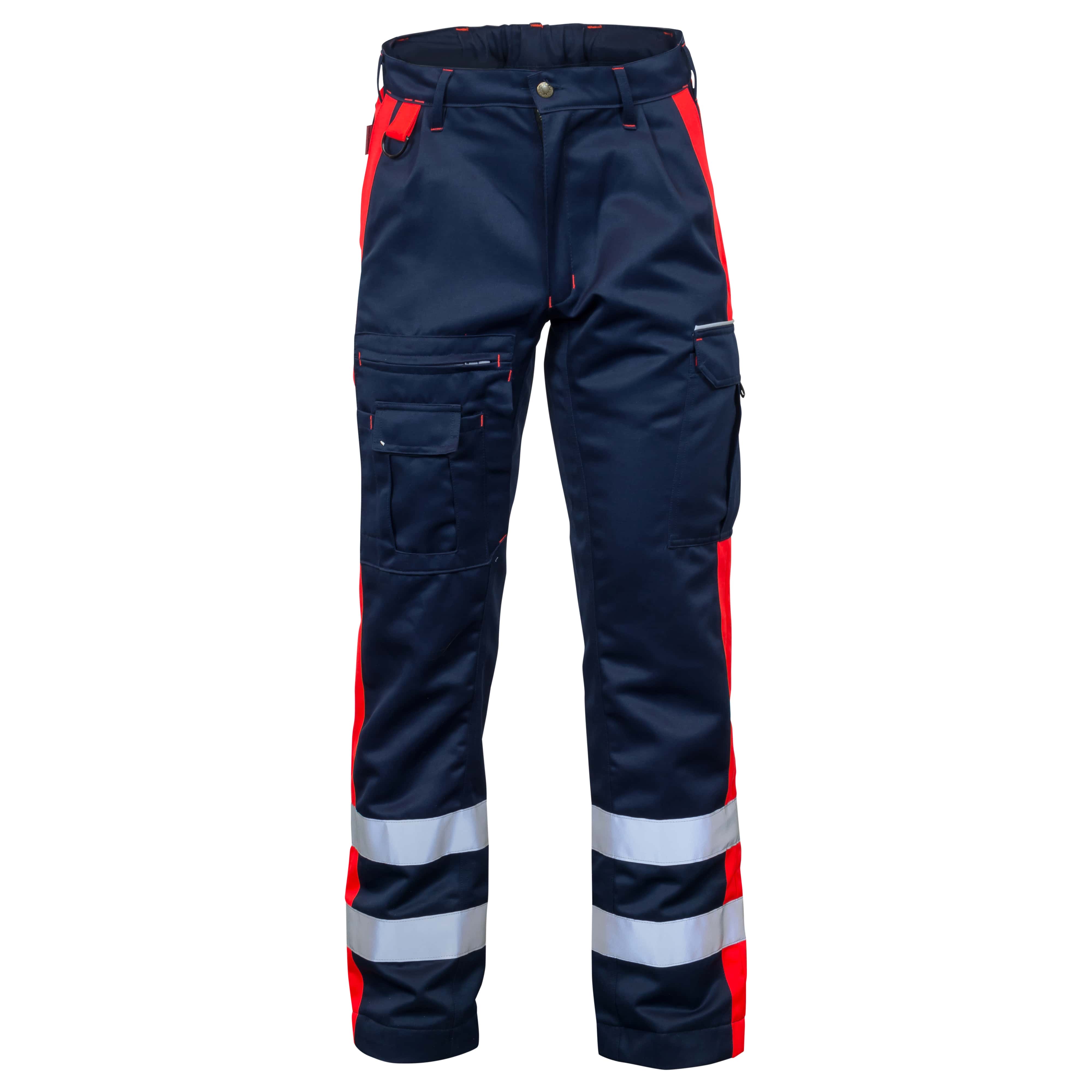 Rescuewear Unisex Hose 33416 Marineblau / Neon Rot