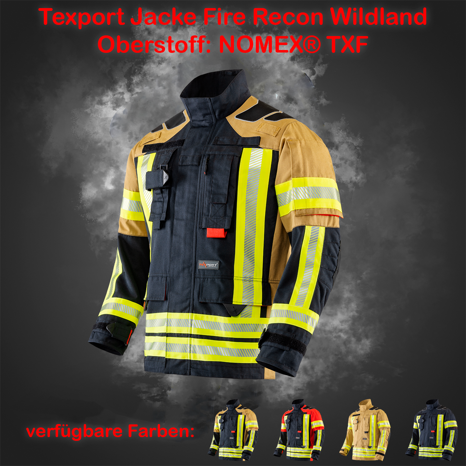 TEXPORT Fire Recon Wildland Jacke - schwarzblau - NOMEX® TFX - Größe: XL-0