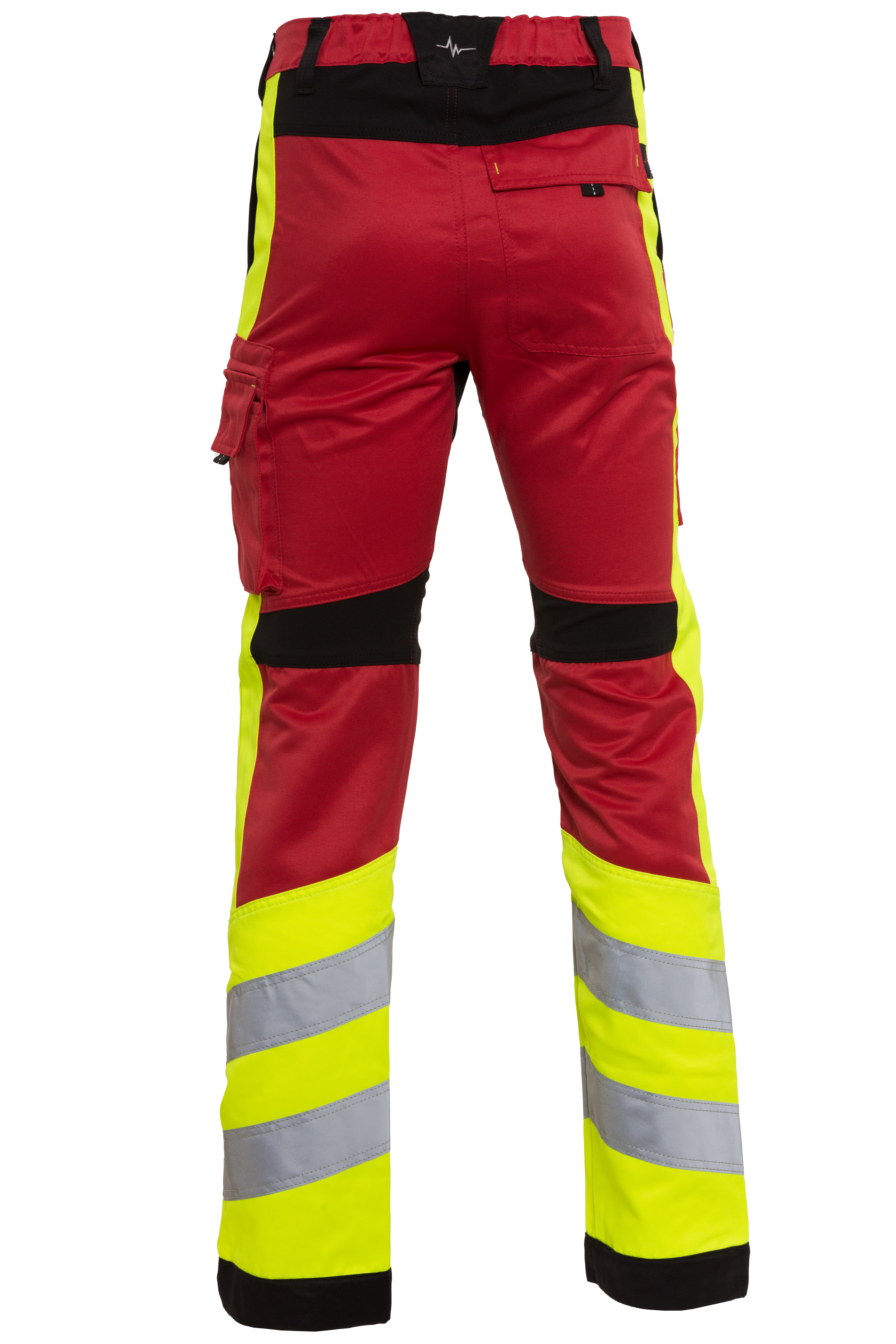 Rescuewear Unisex Hose Stretch HiVis Klasse 1 Rot / Schwarz / Neon Gelb  - 24