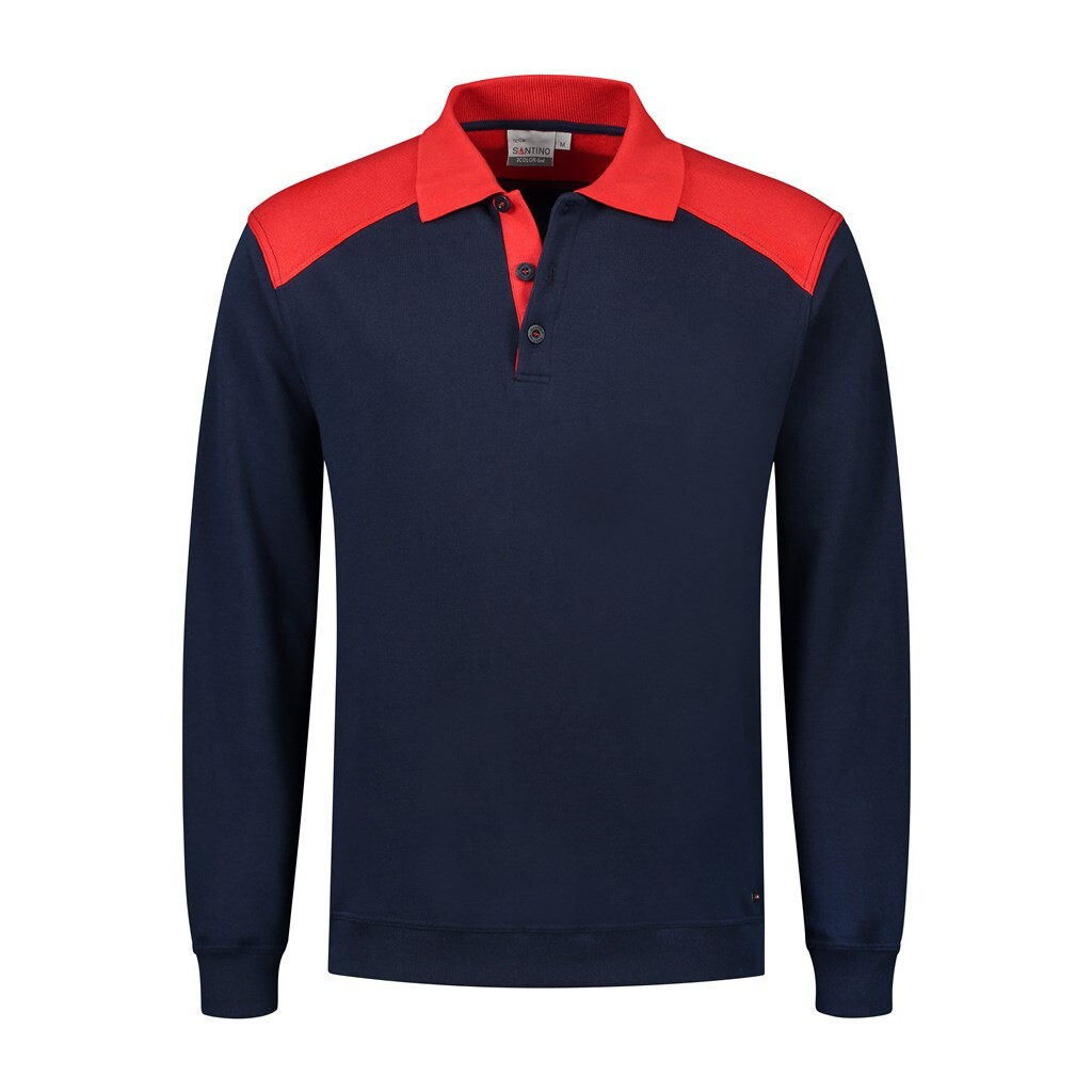 Santino Polosweater Tesla - Real Navy / Red - 2 Color-Line
