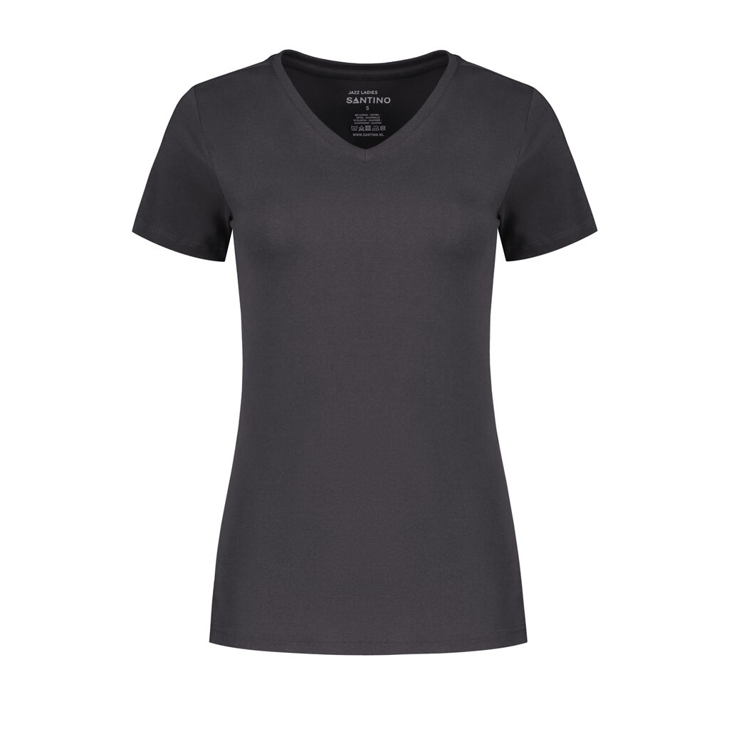 Santino T-shirt Jazz Ladies V-neck - Graphite XS - Basic Line