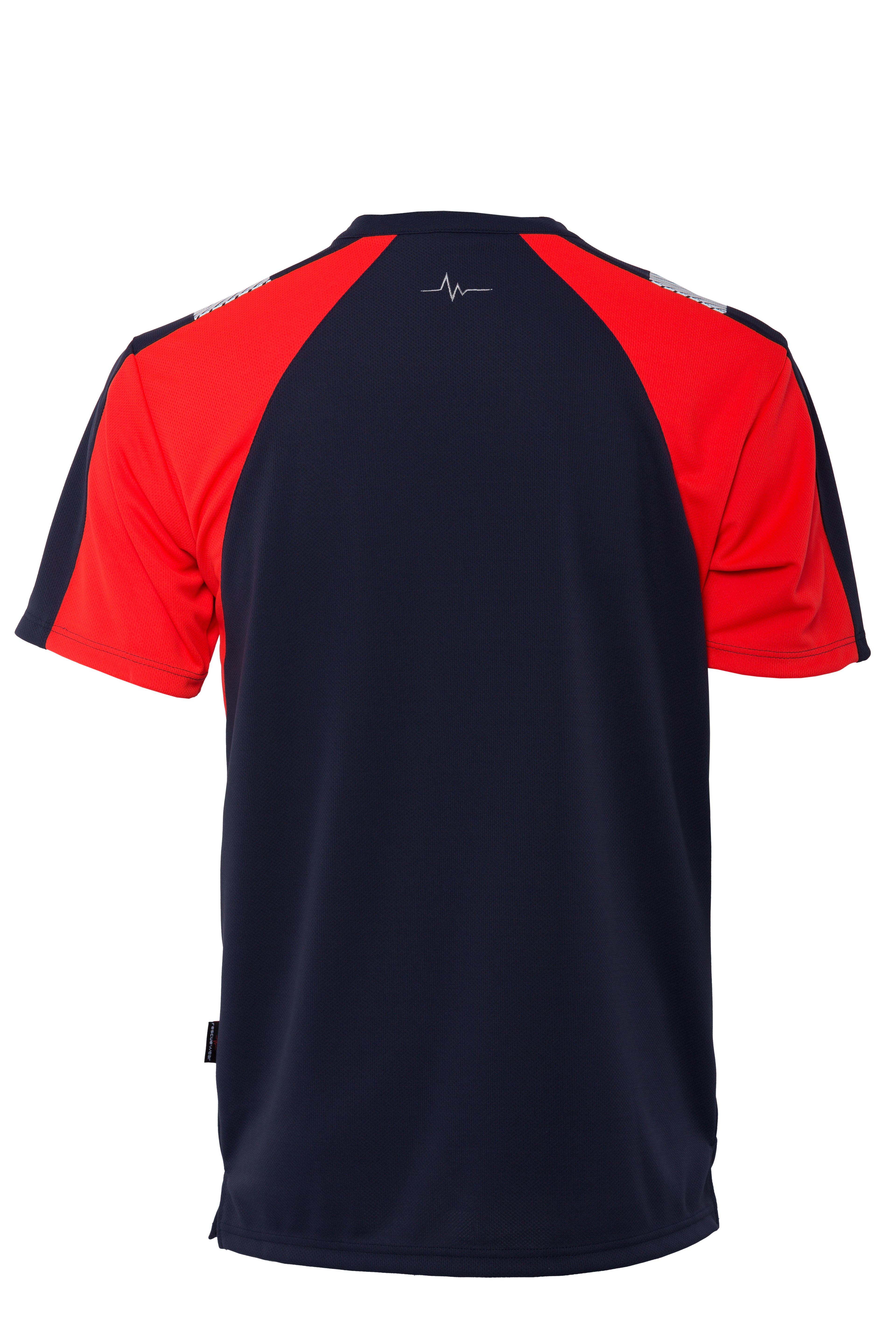 Rescuewear Shirt O-hals 33460 kurze Ärmel Advanced Marineblau / Neon Rot - L