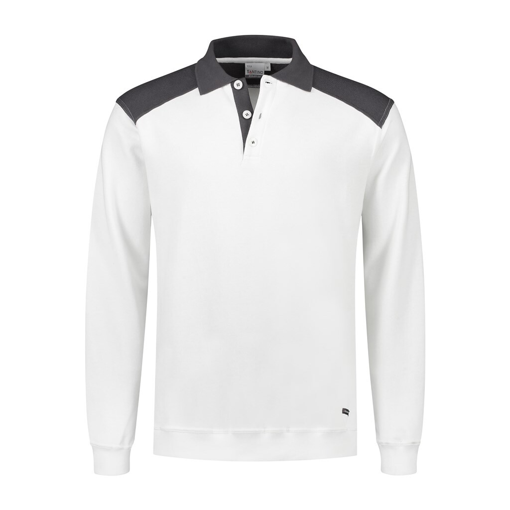Santino Polosweater Tesla - White / Graphite 4XL - 2 Color-Line
