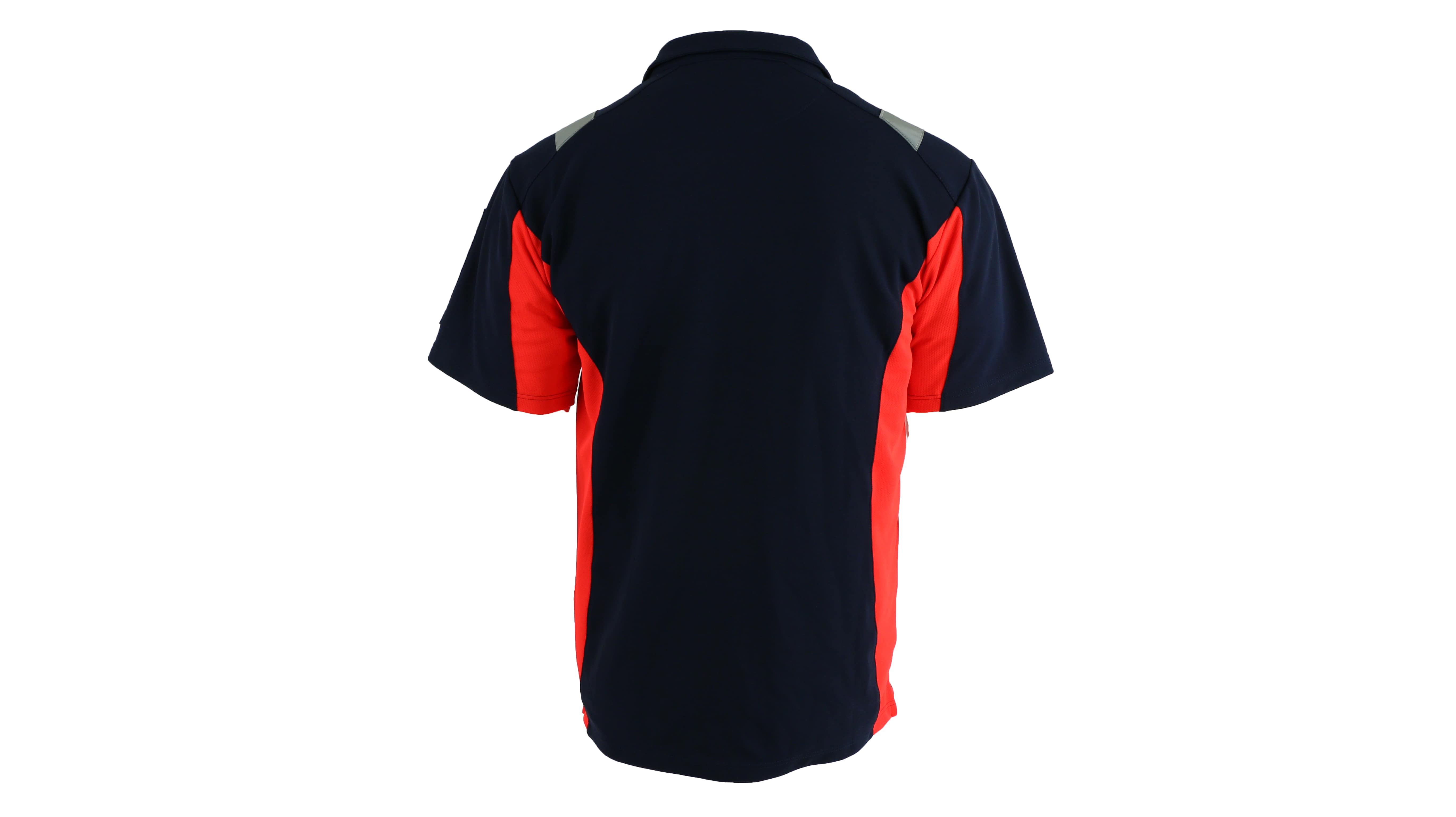 Rescuewear Poloshirt kurze Ärmel Dynamic Marineblau / Neon Rot - XL