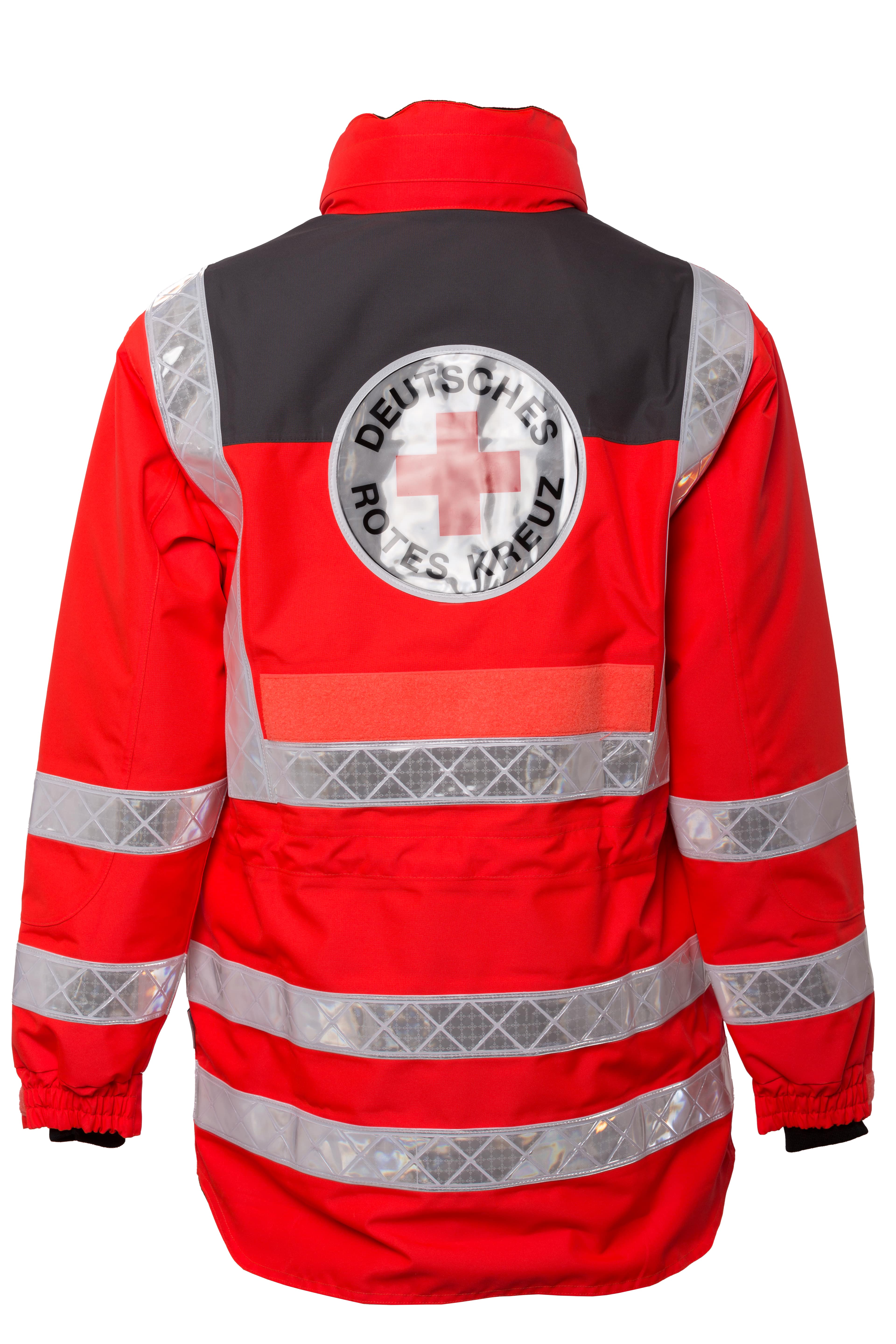 Rescuewear Midi-Parker  DRK Hessen HiVis Klasse 3 Neon Rot / Grau  - S