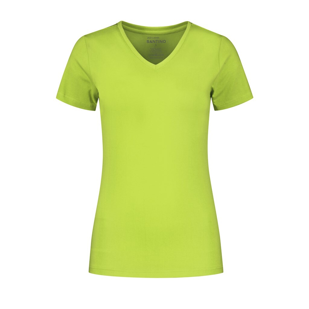 Santino T-shirt Jazz Ladies V-neck - Lime XXL - Basic Line
