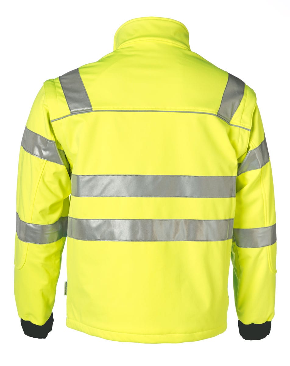 Rescuewear Softshelljacke HiVis Klasse 3 Marineblau / Neon Gelb - 9XL