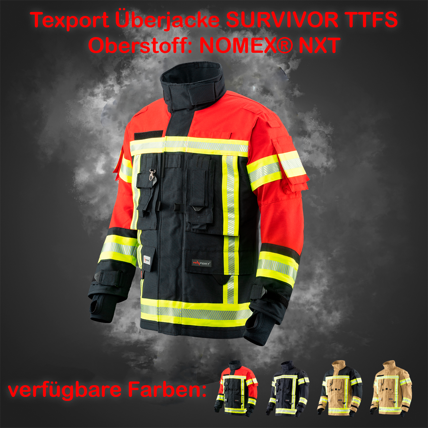 TEXPORT Fire Survivor Jacke TTFS - gold/dunkelblau - NOMEX® NXT - X-Treme® light - Funktion: Bear - Größe: XS-4