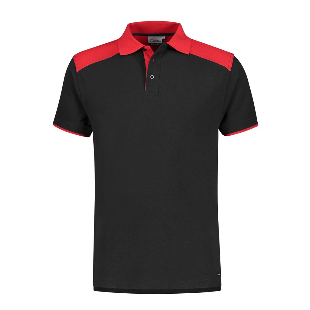 Santino Poloshirt Tivoli - Black / Red - 2 Color-Line