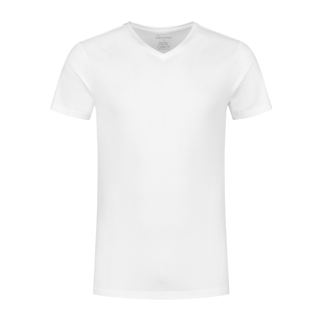 Santino T-shirt Jazz V-neck - White M - Basic Line