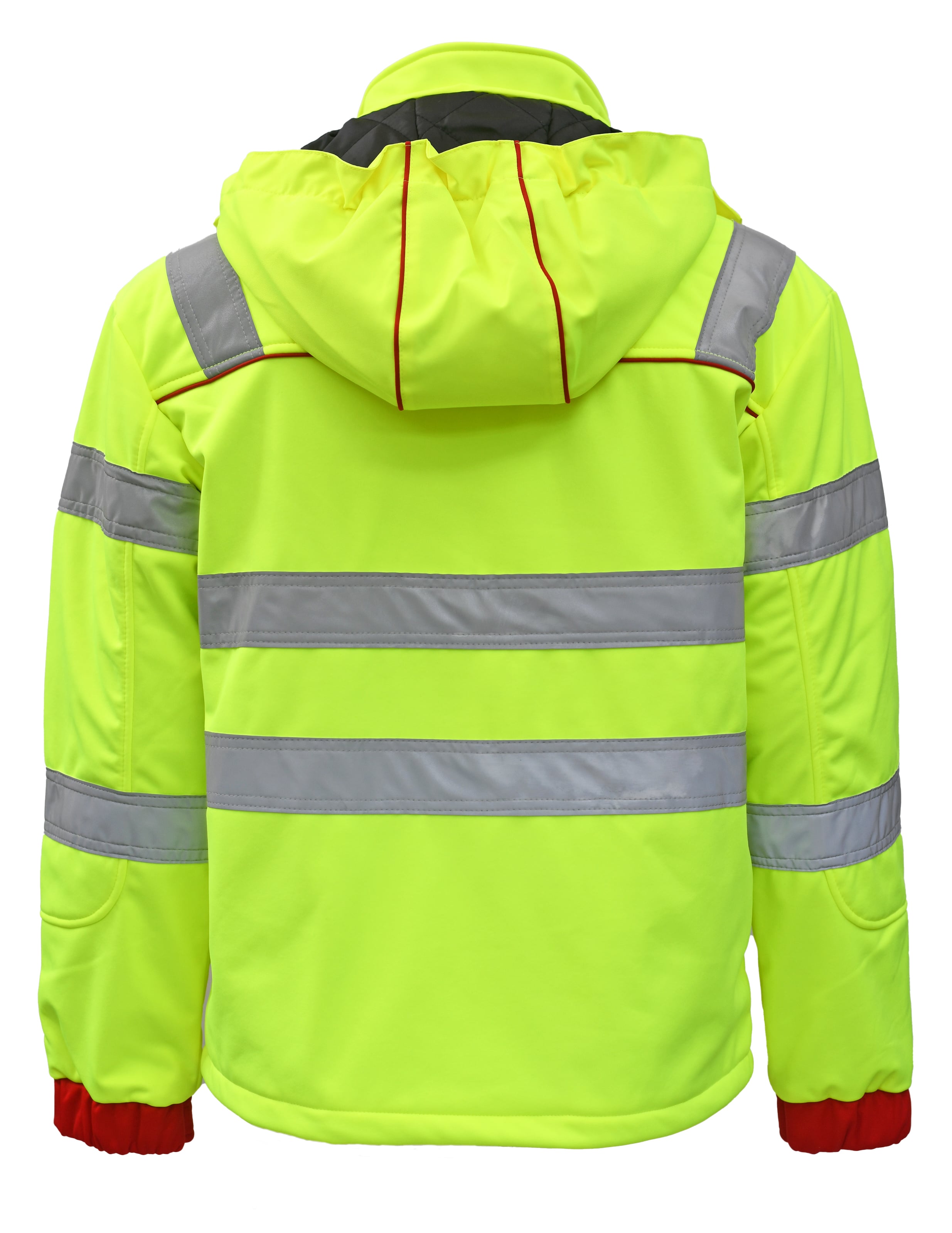 Rescuewear Softshelljacke Dynamic HiVis Klasse 3 Rot / Neon Gelb - XL