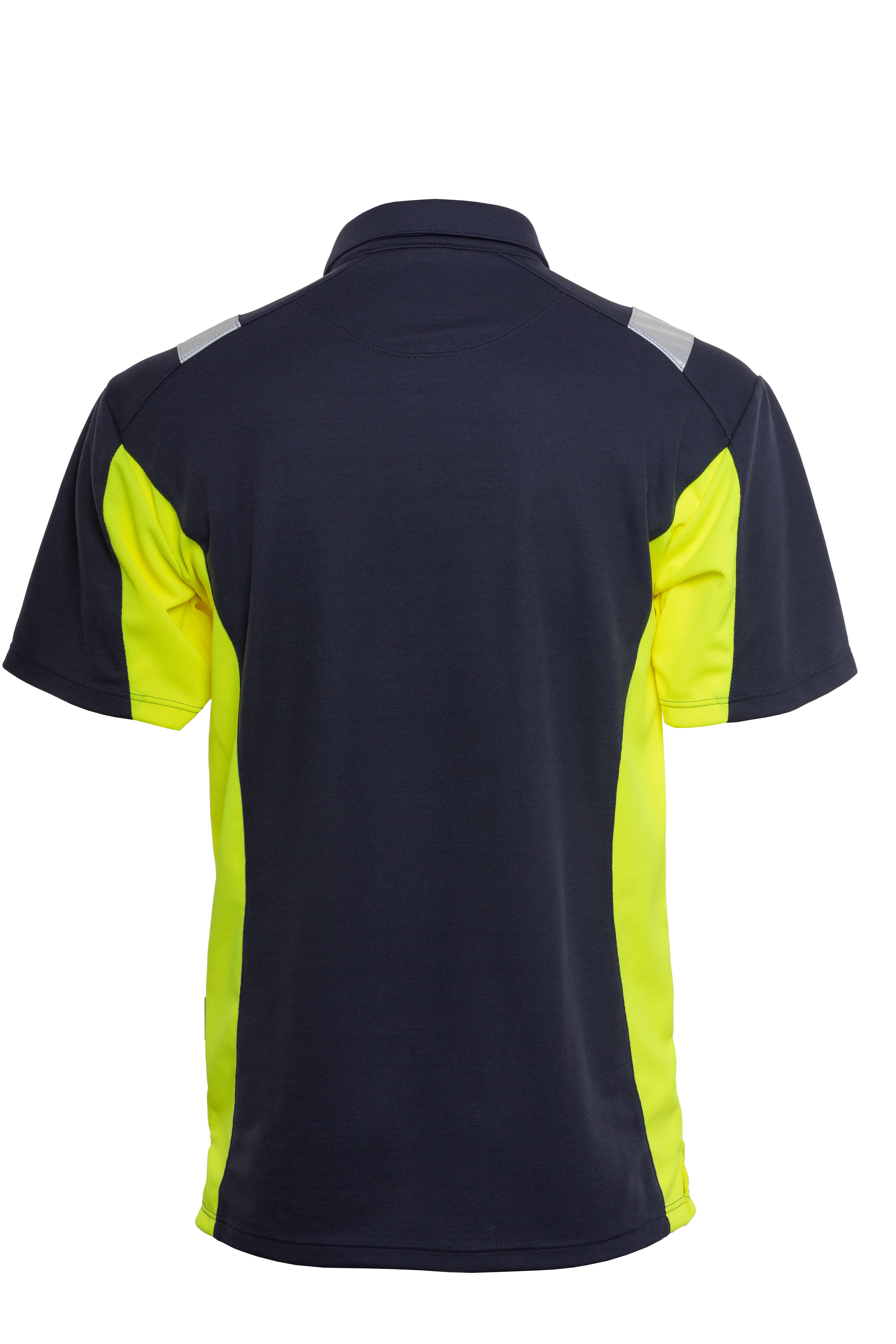 Rescuewear Poloshirt kurze Ärmel Dynamic Marineblau / Neon Gelb - S
