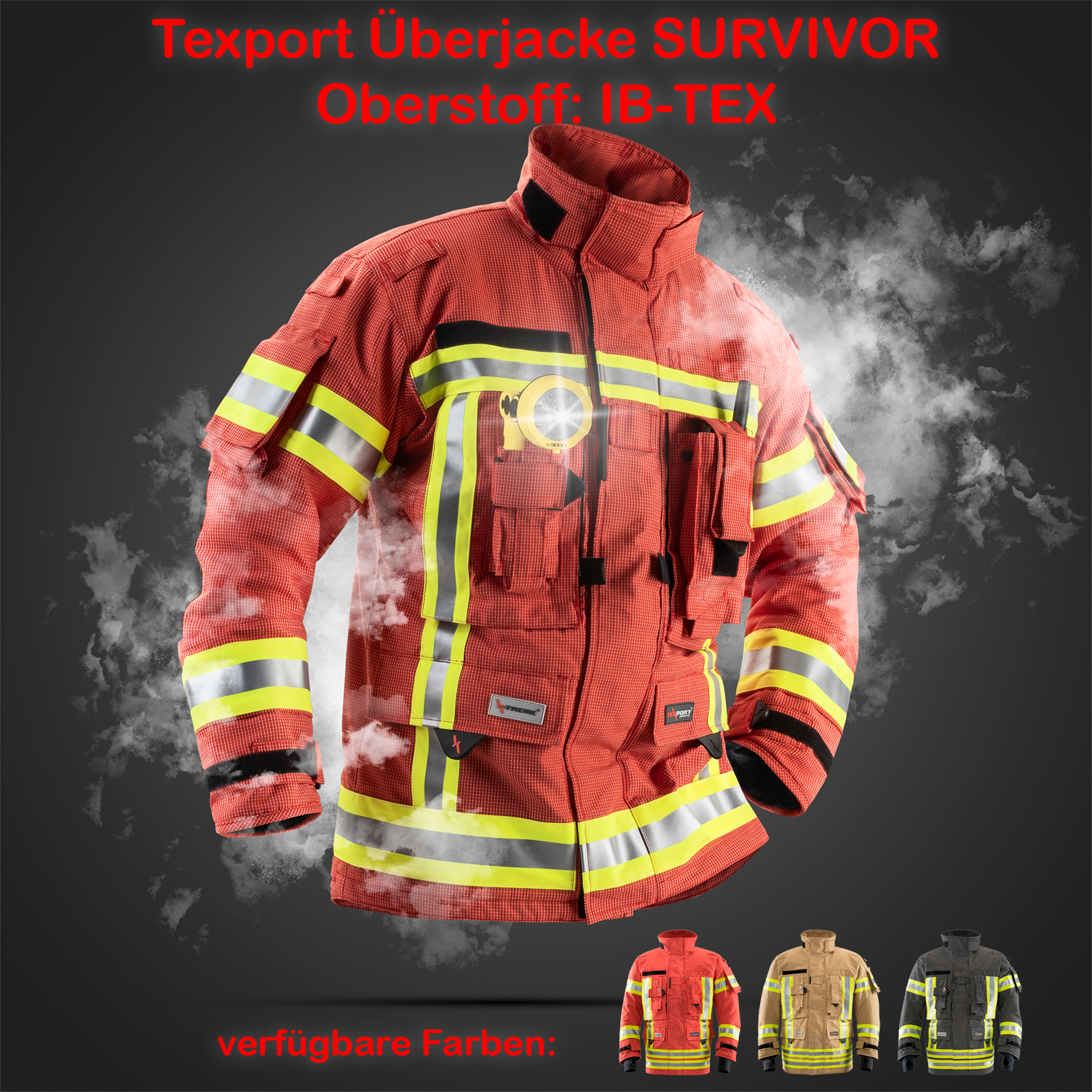 TEXPORT Fire Survivor Jacke - dunkelblau - IB-TEX® - X-Treme® light - Größe: XXL