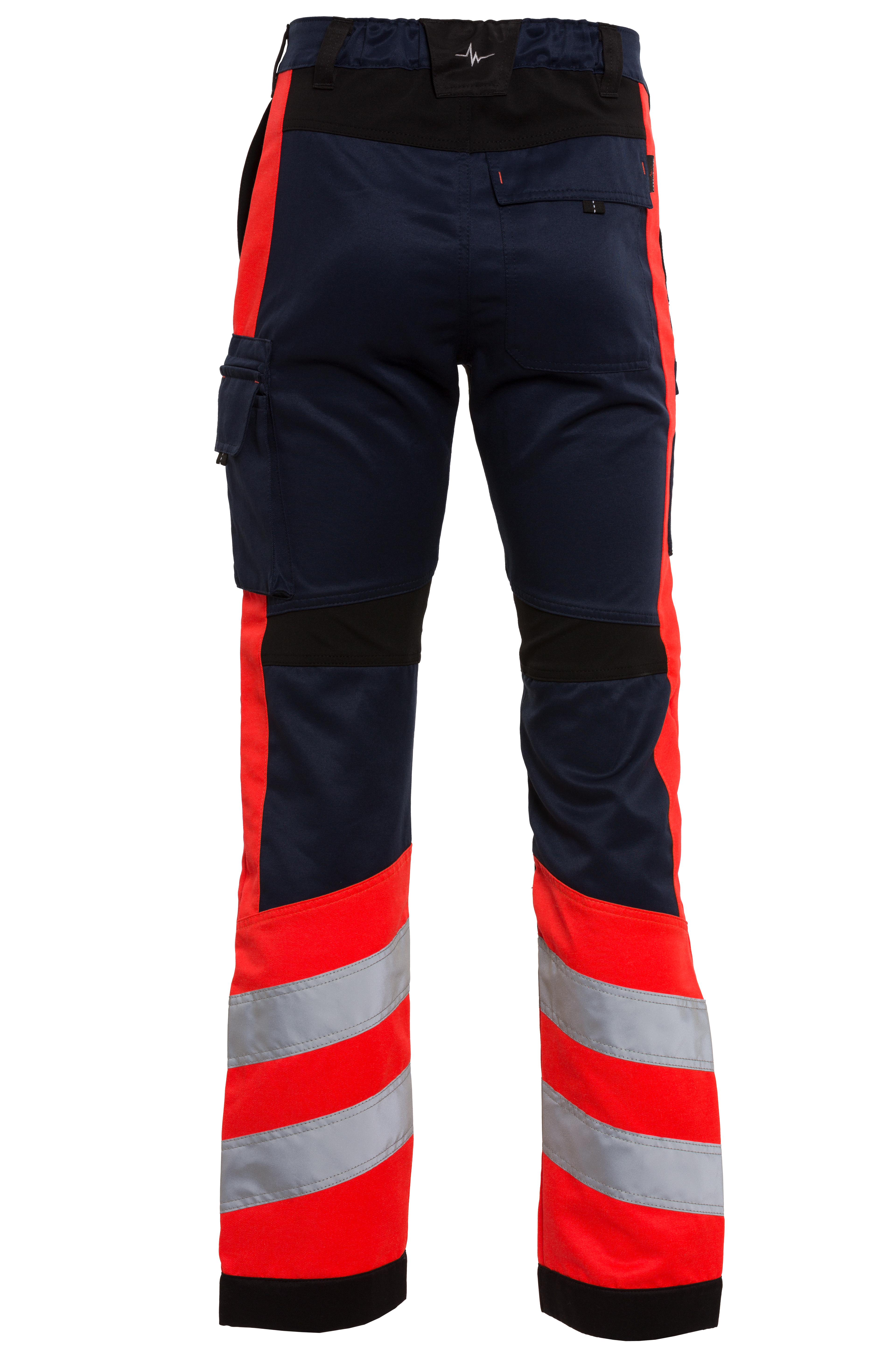 Rescuewear Unisex Hose Stretch HiVis Klasse 1 Marineblau / Schwarz / Neon Rot  - 46