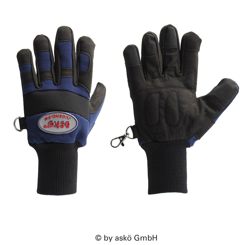 Askö Jugendfeuerwehr-Handschuh, schwarz-blau Amara Kunstleder