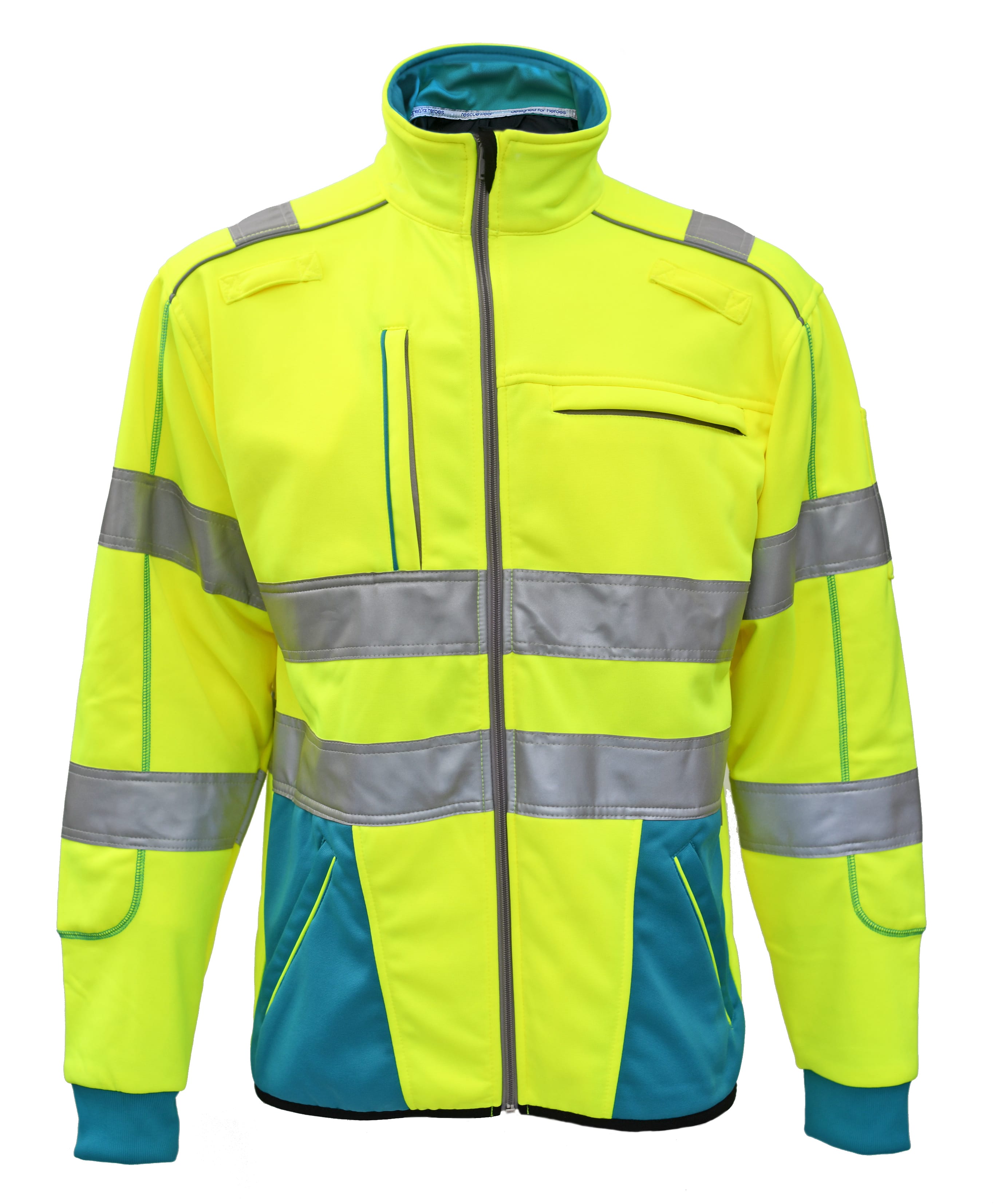 Rescuewear Sweatjacke 33359 Dynamic HiVis Klasse 3 Enamelblau / Neon Gelb