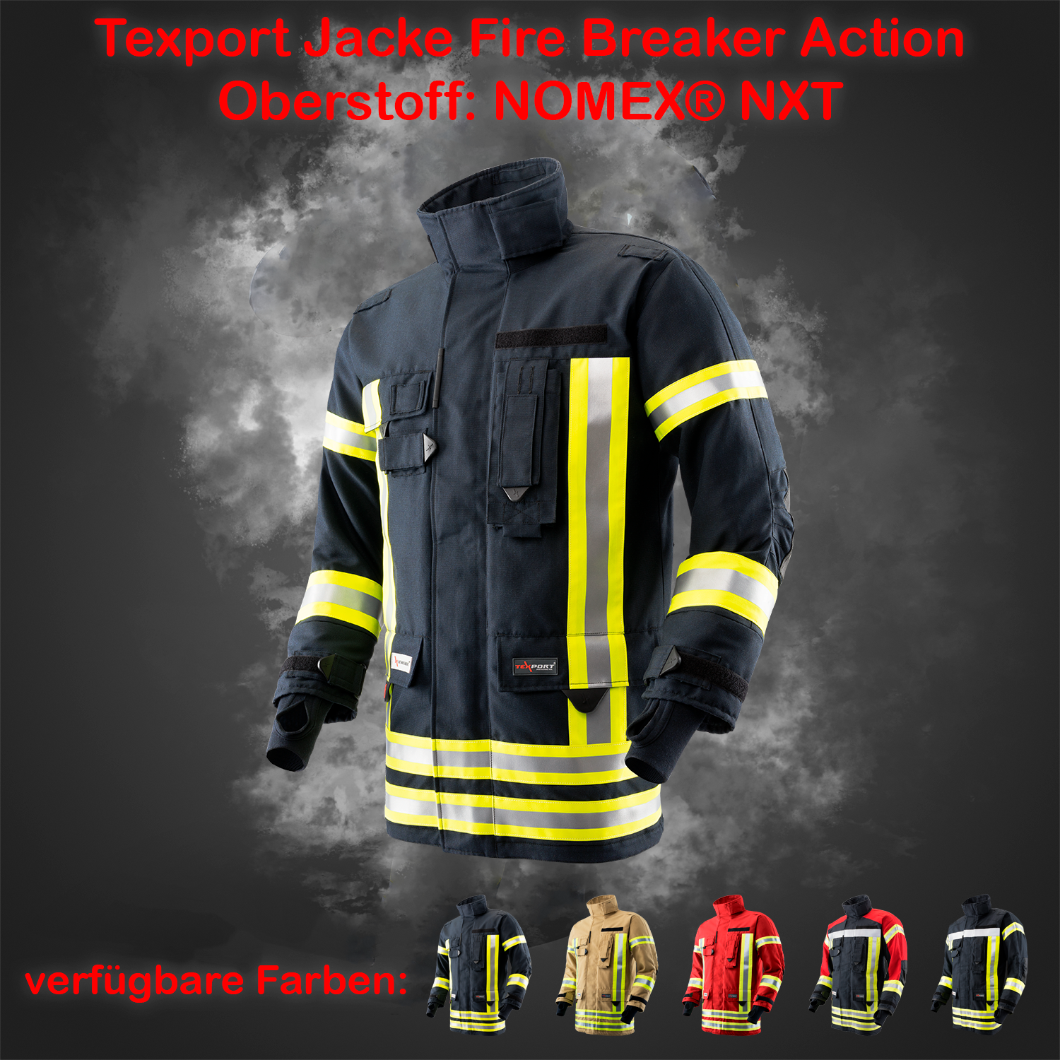 TEXPORT Fire Breaker Action NOVA Jacke - gold - Nomex® NXT - X-Treme® light - Größe: 3XL-5