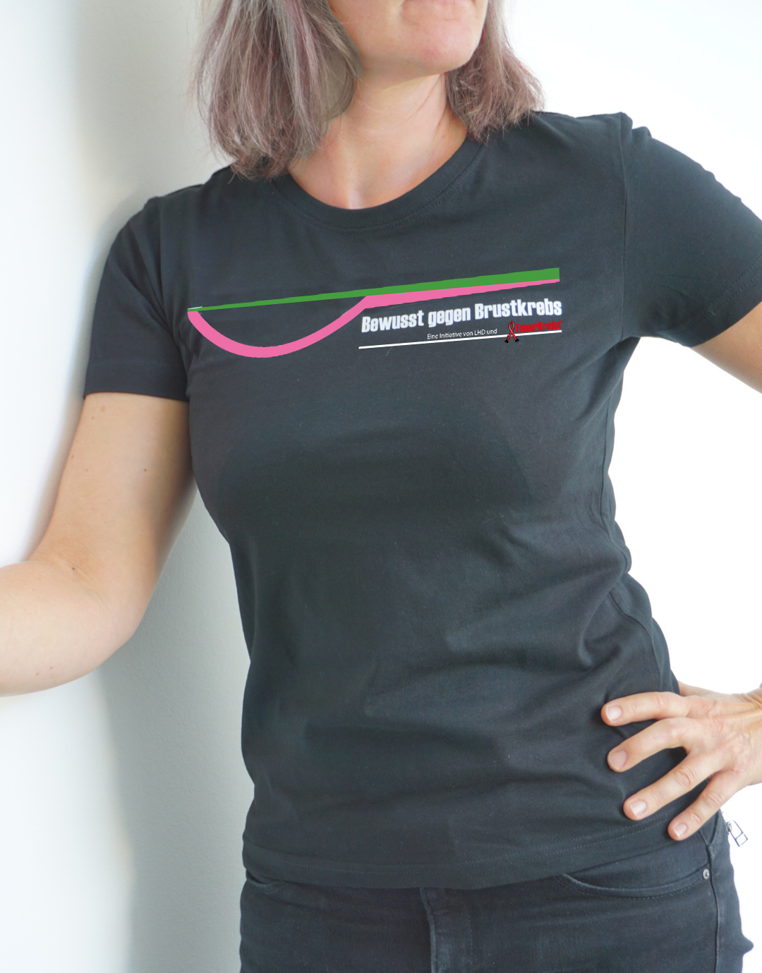 #bewusstGegenBrustkrebs - Modernes Damen T-Shirt - XS