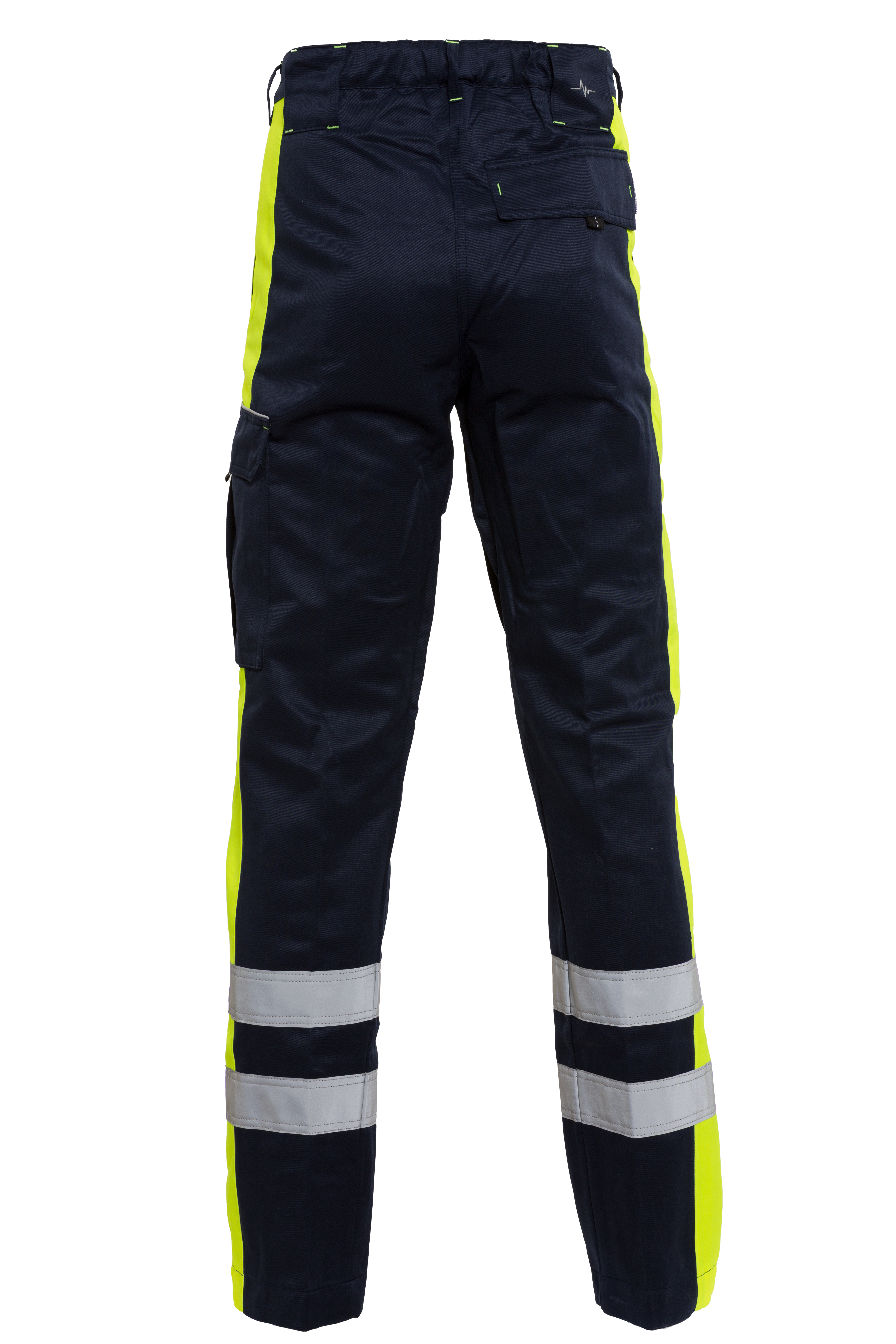 Rescuewear Unisex Hose 33416V2SW Stretch HiVis Klasse 1 Marineblau / Schwarz / Neon Gelb