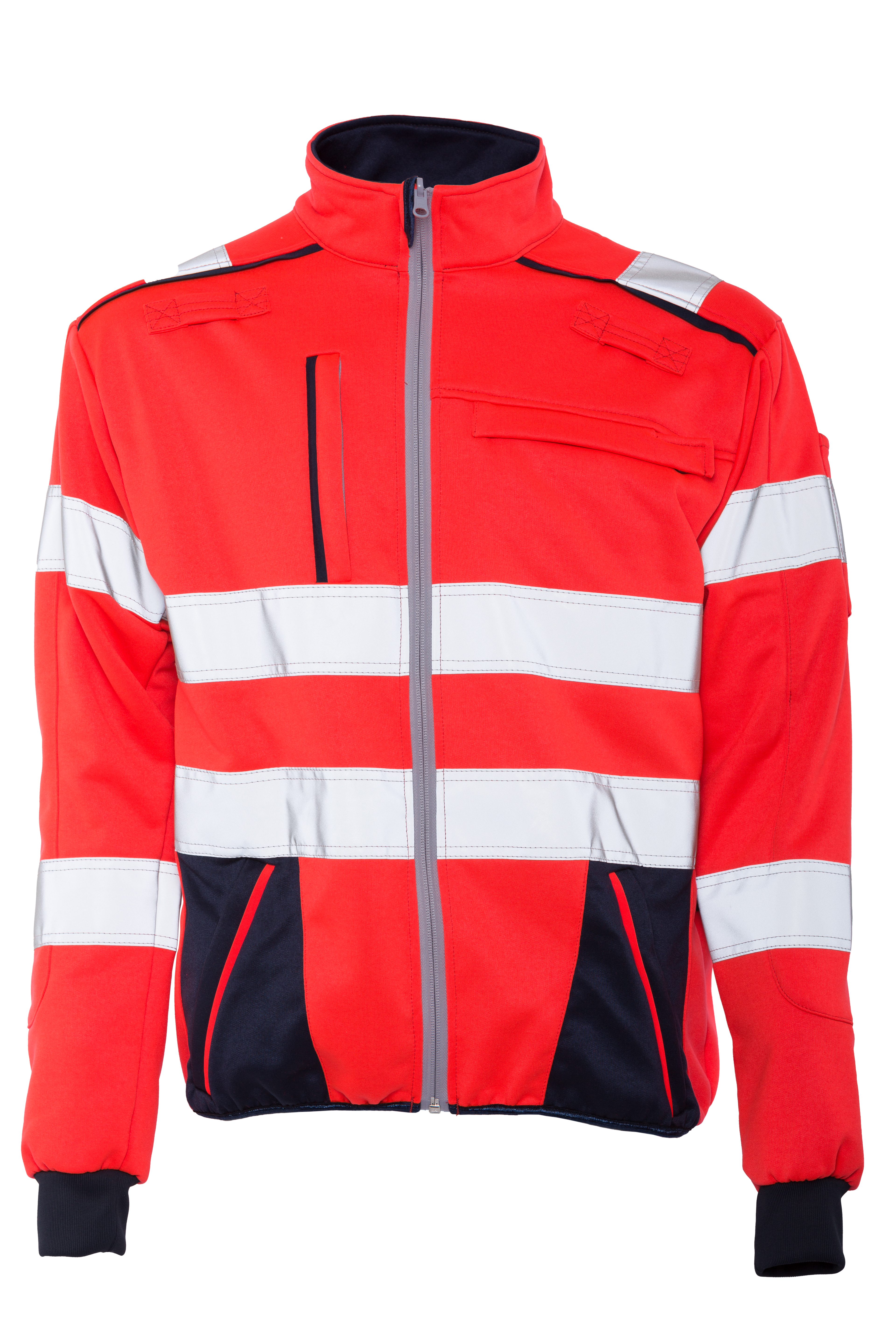 Rescuewear Sweatjacke 33359 Dynamic HiVis Klasse 3 Marineblau / Neon Rot `W-Linie`