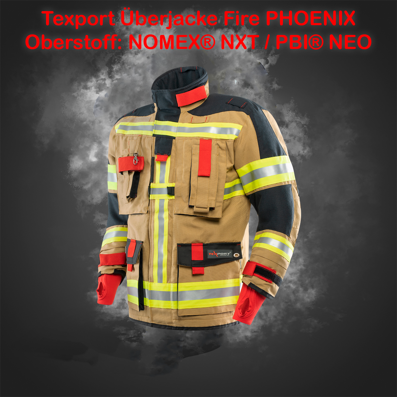 TEXPORT Fire Phoenix Jacke - gold/dunkelblau - NOMEX® NXT - X-Treme® light - Funktion: BEAR - Größe: S-3
