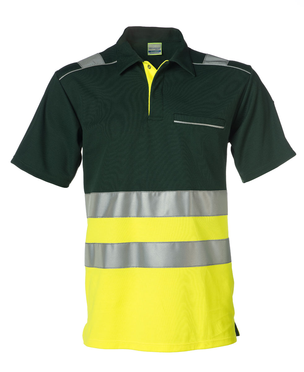 Rescuewear Poloshirt 33250 kurze Ärmel HiVis Klasse 1 Neon Gelb / Grün