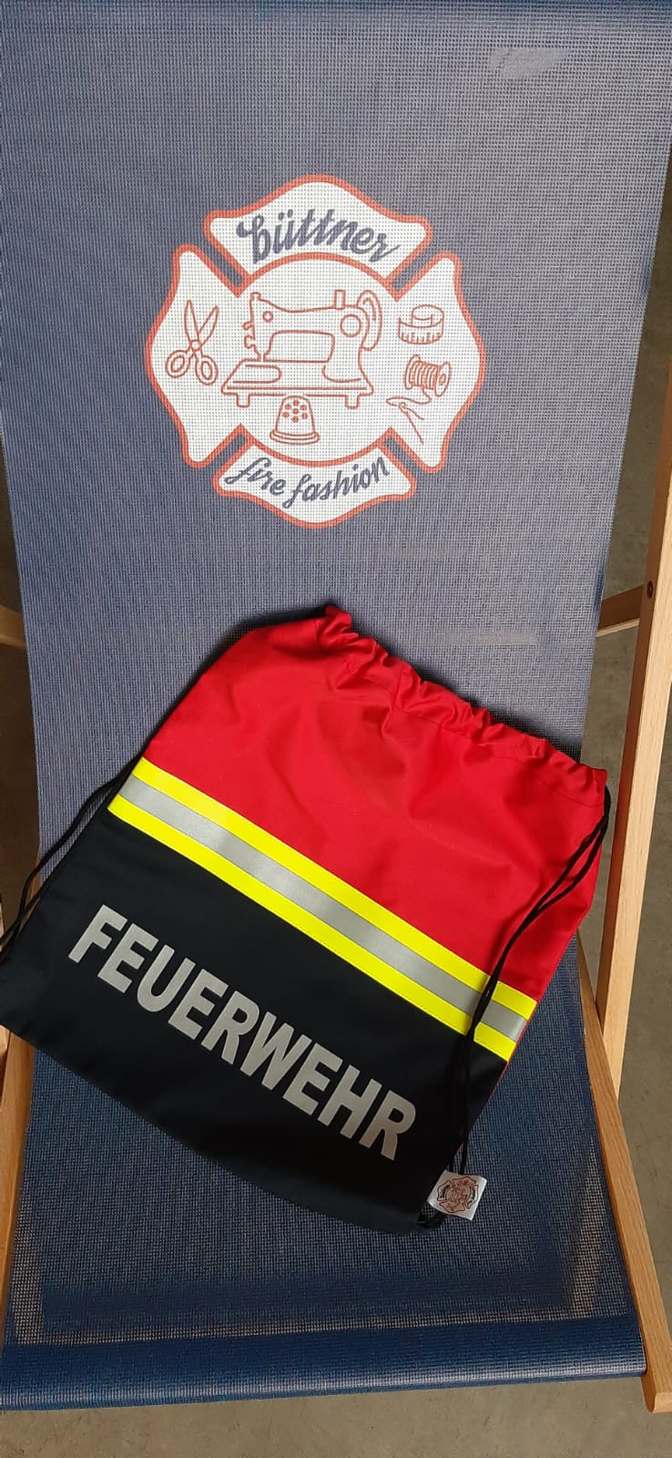 Feuerwehr Beutel rot/dunkelblau mit Reflexstreifen - Büttner