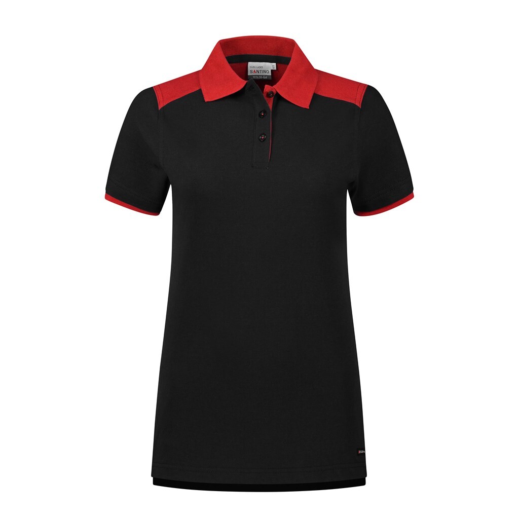 Santino Poloshirt Tivoli Ladies - Black / Red M - 2 Color-Line