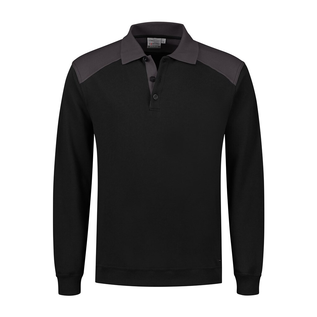 Santino Polosweater Tesla - Black / Graphite - 2 Color-Line